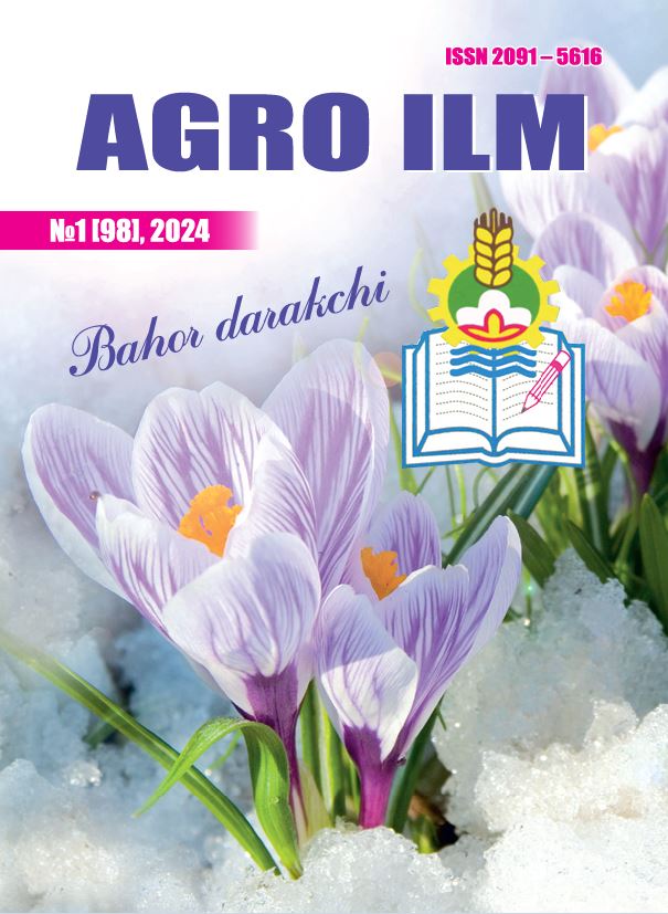 AGRO ILM №1 2024: Agrar-iqtisodiy, Ilmiy-amaliy jurnal