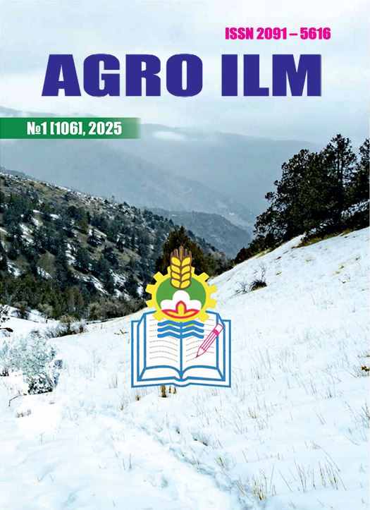 AGRO ILM №1 2025: Agrar-iqtisodiy, Ilmiy-amaliy jurnal