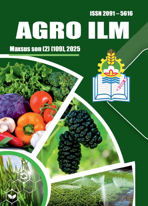 AGRO ILM №2 2025 Maxsus son: Agrar-iqtisodiy, Ilmiy-amaliy jurnal