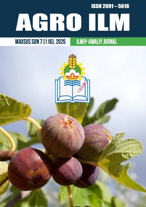 AGRO ILM №7 2025 Maxsus son: Agrar-iqtisodiy, Ilmiy-amaliy jurnal
