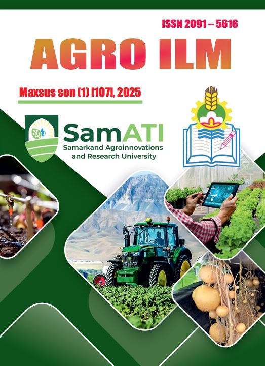 AGRO ILM №1 2025: Maxsus son Agrar-iqtisodiy, Ilmiy-amaliy jurnal