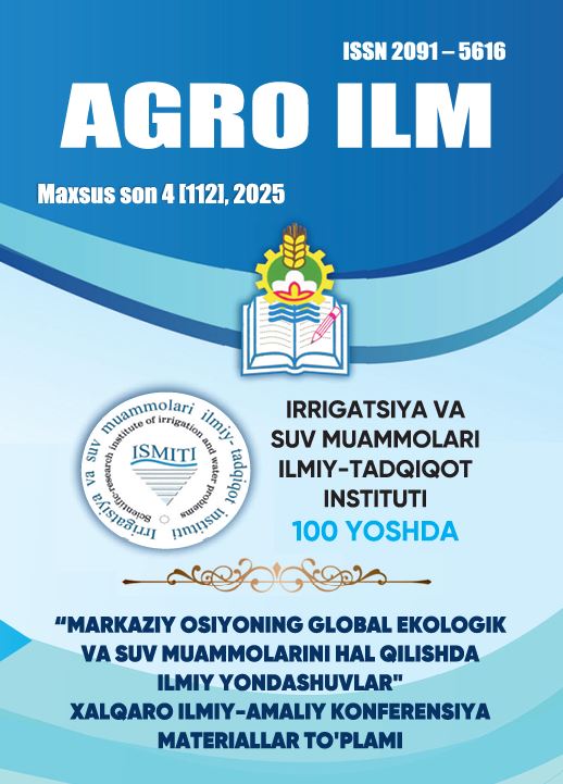 AGRO ILM №4 2025 Maxsus son: Agrar-iqtisodiy, Ilmiy-amaliy jurnal