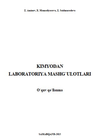 KIMYODAN LABORATORIYA MASHG`ULOTLARI
