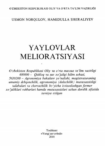 Yaylovlar melioratsiyasi