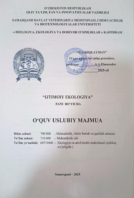 IJTIMOIY EKOLOGIYA