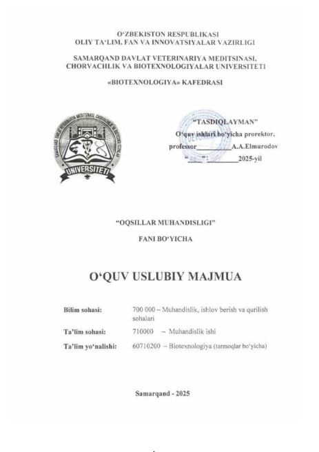 OQSILLAR MUHANDISLIGI