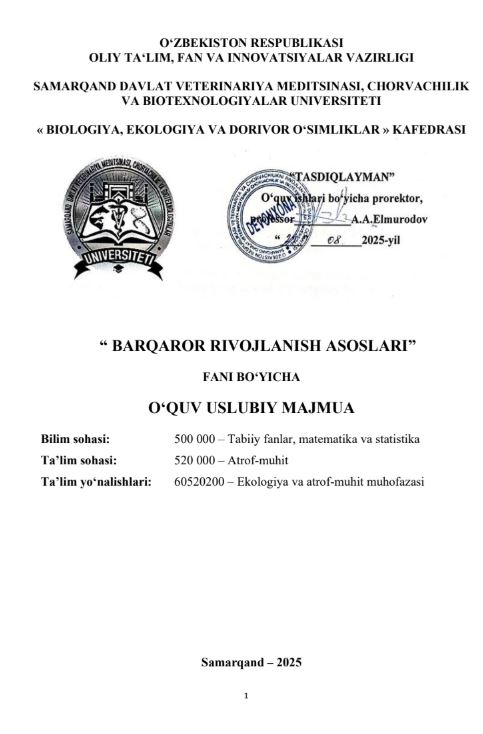  BARQAROR RIVOJLANISH ASOSLARI
