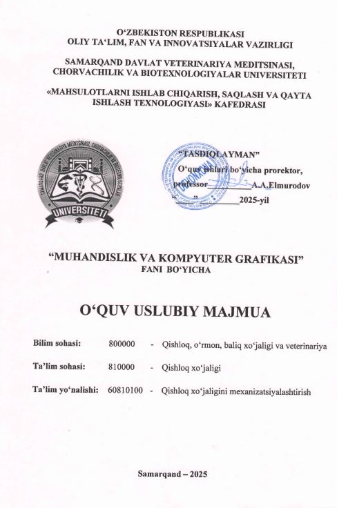 MUHANDISLIK VA KOMPYUTER GRAFIKASI