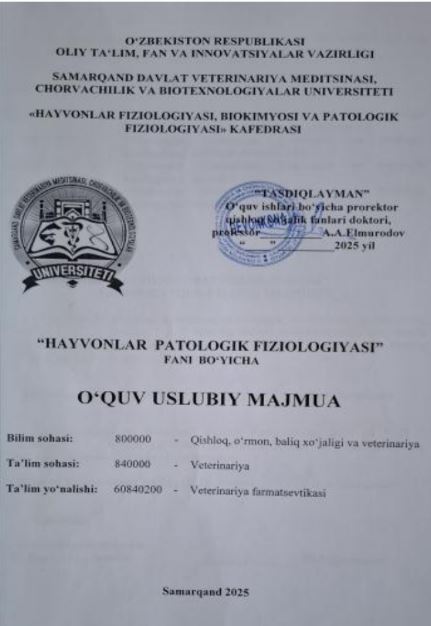 HAYVONLAR FIZIOLOGIYASI