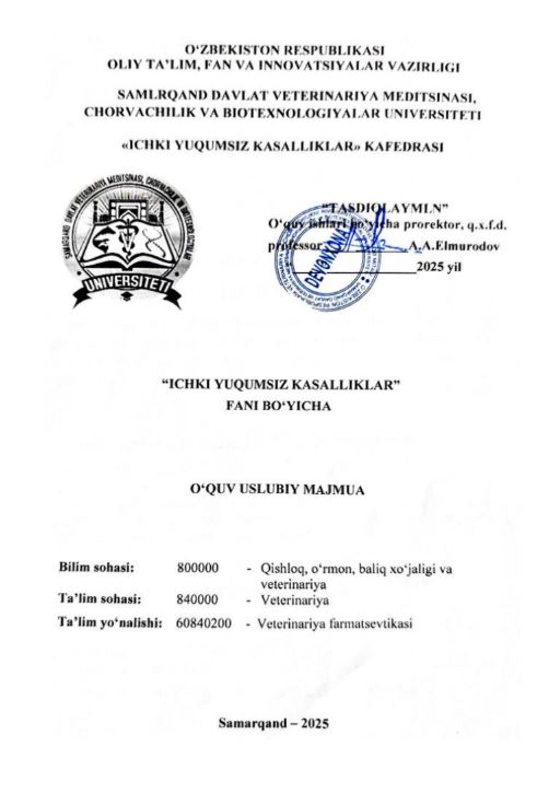 ICHKI YUQUMSIZ KASALLIKLAR