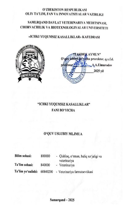 ICHKI YUQUMSIZ KASALLIKLAR