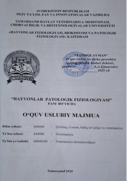 HAYVONLAR PATFIZIALOGIYASI