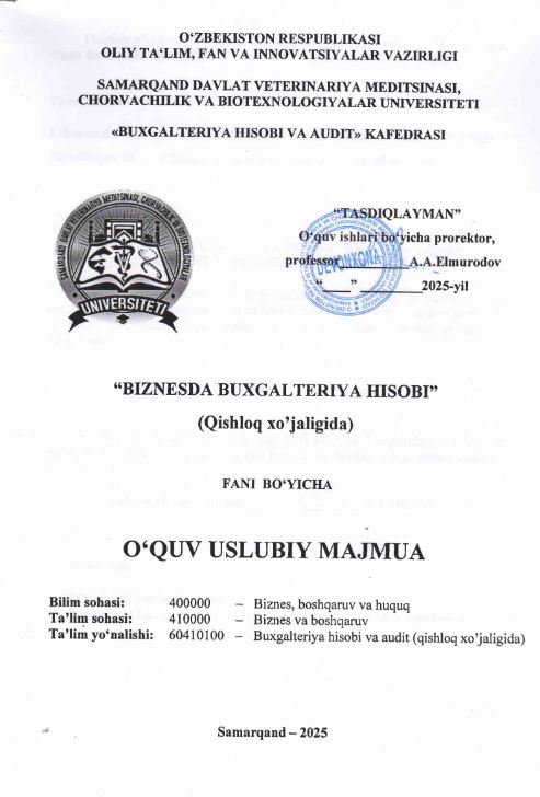 BIZNESDA BUXGALTERIYA HISOBI