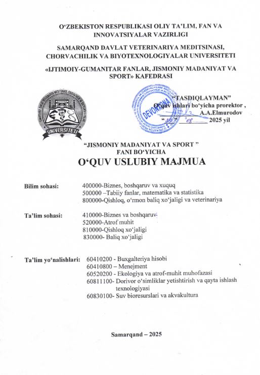 JISMONIY MADANIYAT VA SPORT 