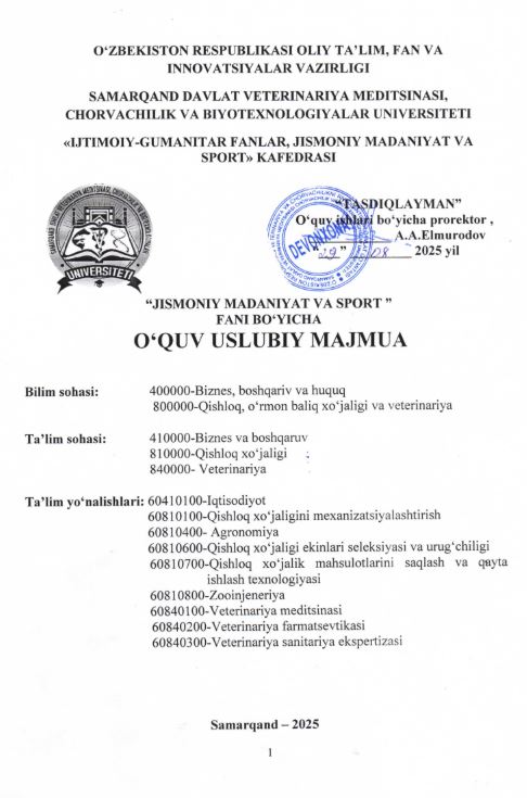 JISMONIY MADANIYAT VA SPORT 