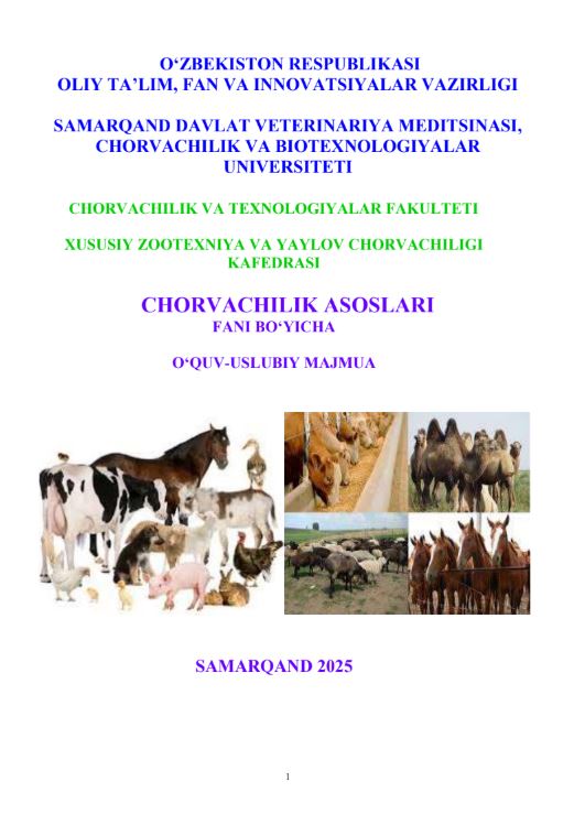 CHORVACHILIK ASOSLARI