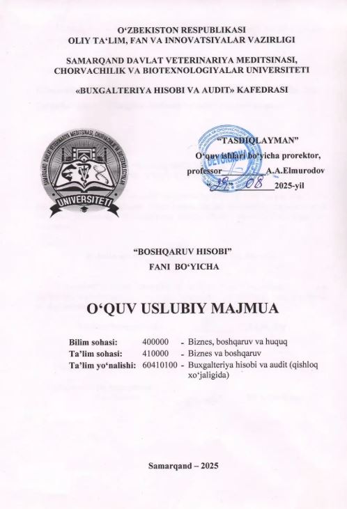 BOSHQARUV HISOBI