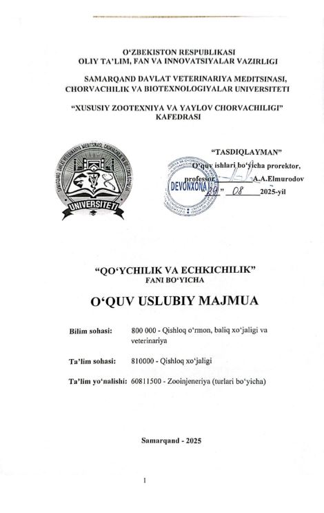QO‘YCHILIK VA ECHKICHILIK