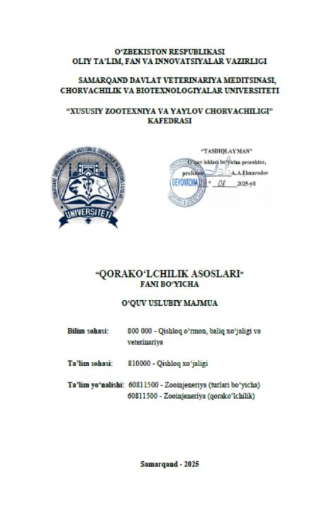 QORAKO'LCHILIK ASOSLARI
