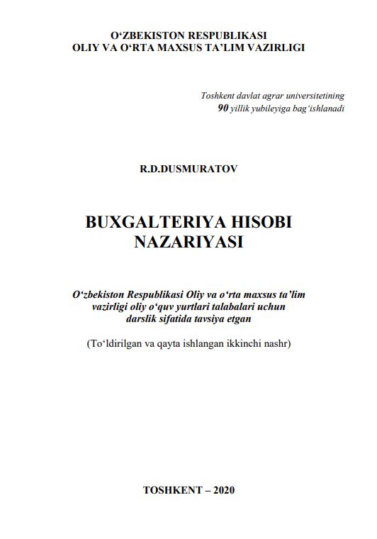 BUXGALTERIYA HISOBI NAZARIYASI