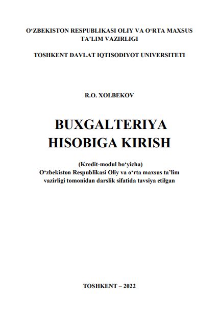 BUXGALTERIYA HISOBIGA KIRISH