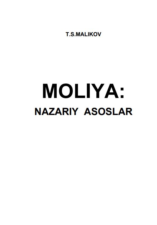 MOLIYA: NAZARIY ASOSLAR