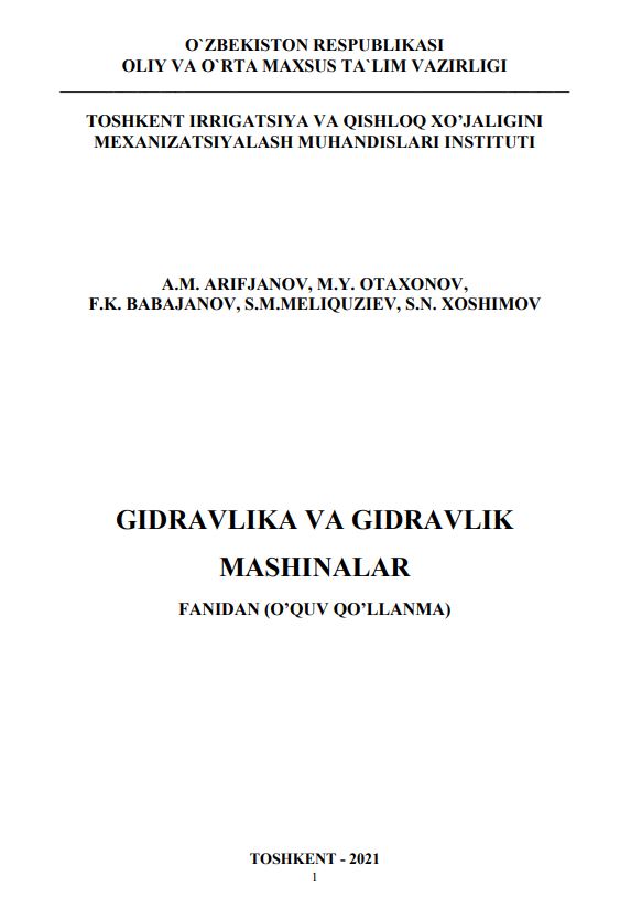 GIDRAVLIKA VA GIDRAVLIK MASHINALAR