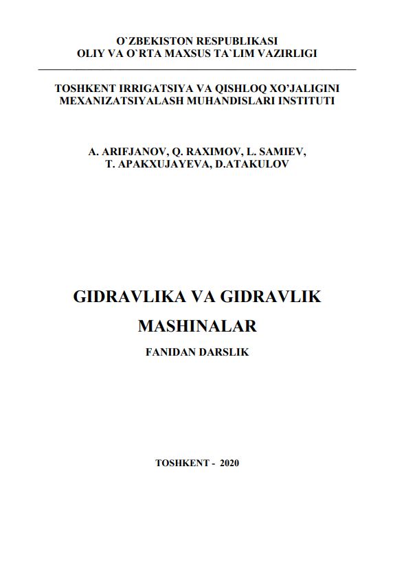 GIDRAVLIKA VA GIDRAVLIK MASНINALAR
