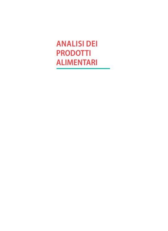 ANALISI DEI PRODOTTI ALIMENTARI