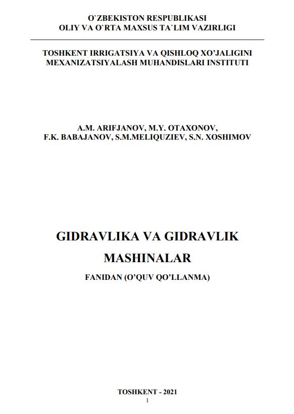 GIDRAVLIKA VA GIDRAVLIK MASHINALAR