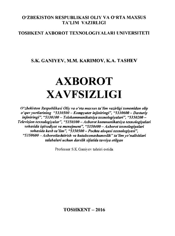 AXBOROT XAVFSIZLIGI