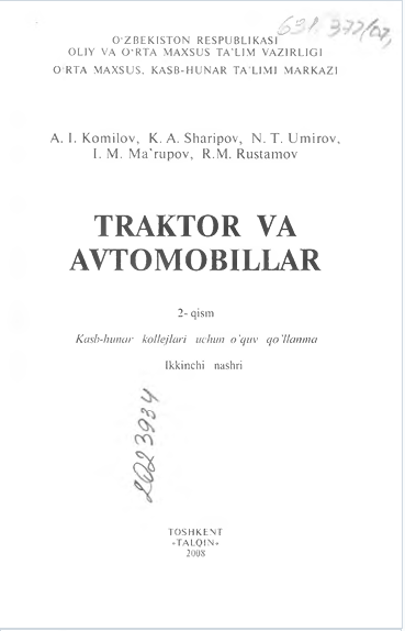 TRAKTOR VA AVTOMOBILLAR