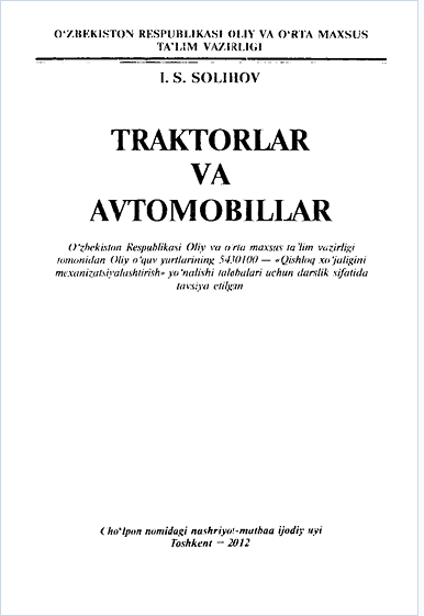TRAKTORLAR VA AVTOMOBILLAR