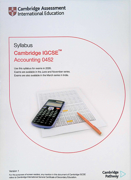 Syllabus Cambridge IGCSE accounting 0452