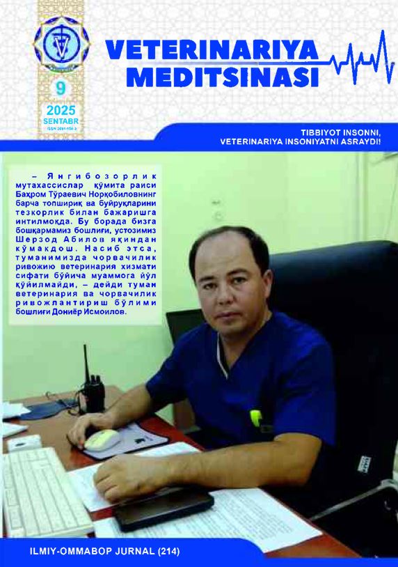 VETERINARIYA MEDITSINASI Oylik ilmiy-ommabop nashr №9. 2025
