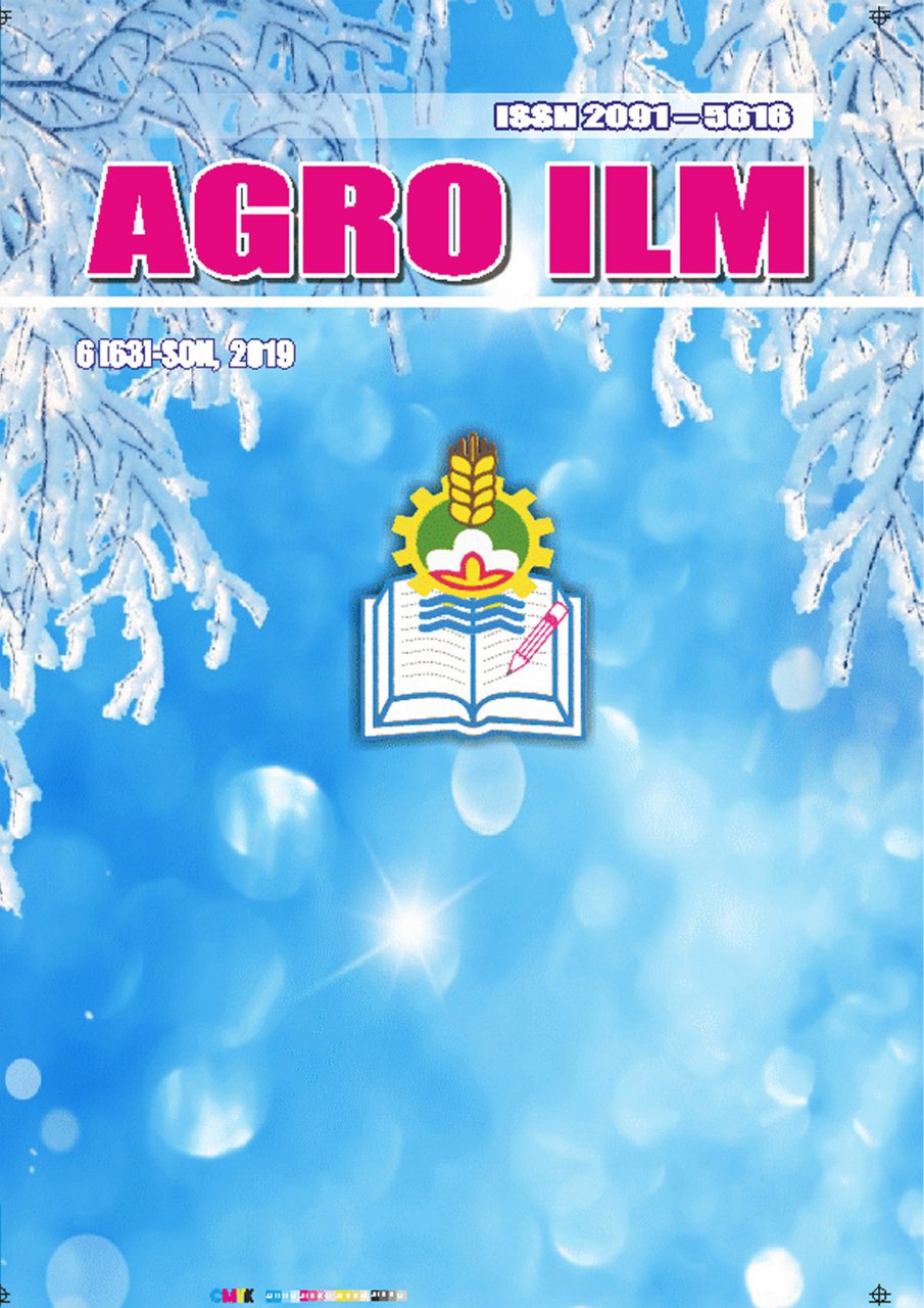 AGRO ILM №6 2019: Agrar-iqtisodiy, Ilmiy-amaliy jurnal