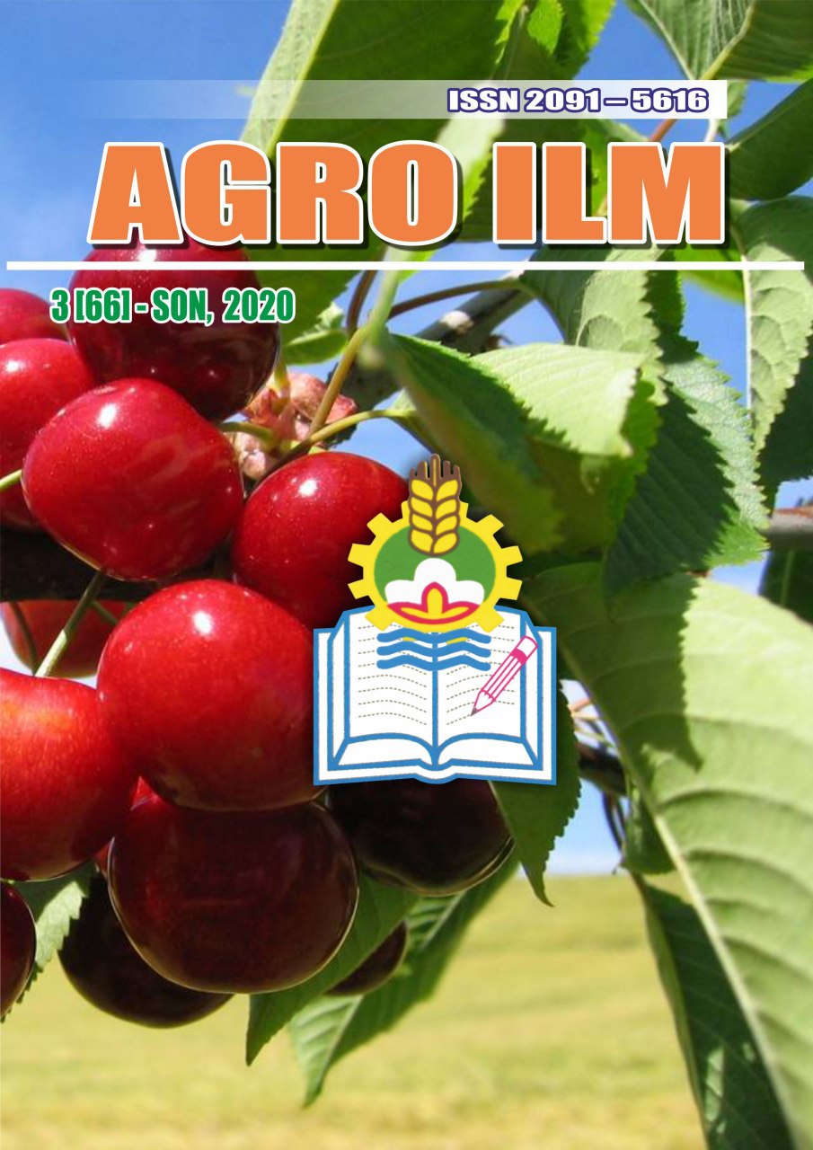 AGRO ILM №3 2020: Agrar-iqtisodiy, Ilmiy-amaliy jurnal