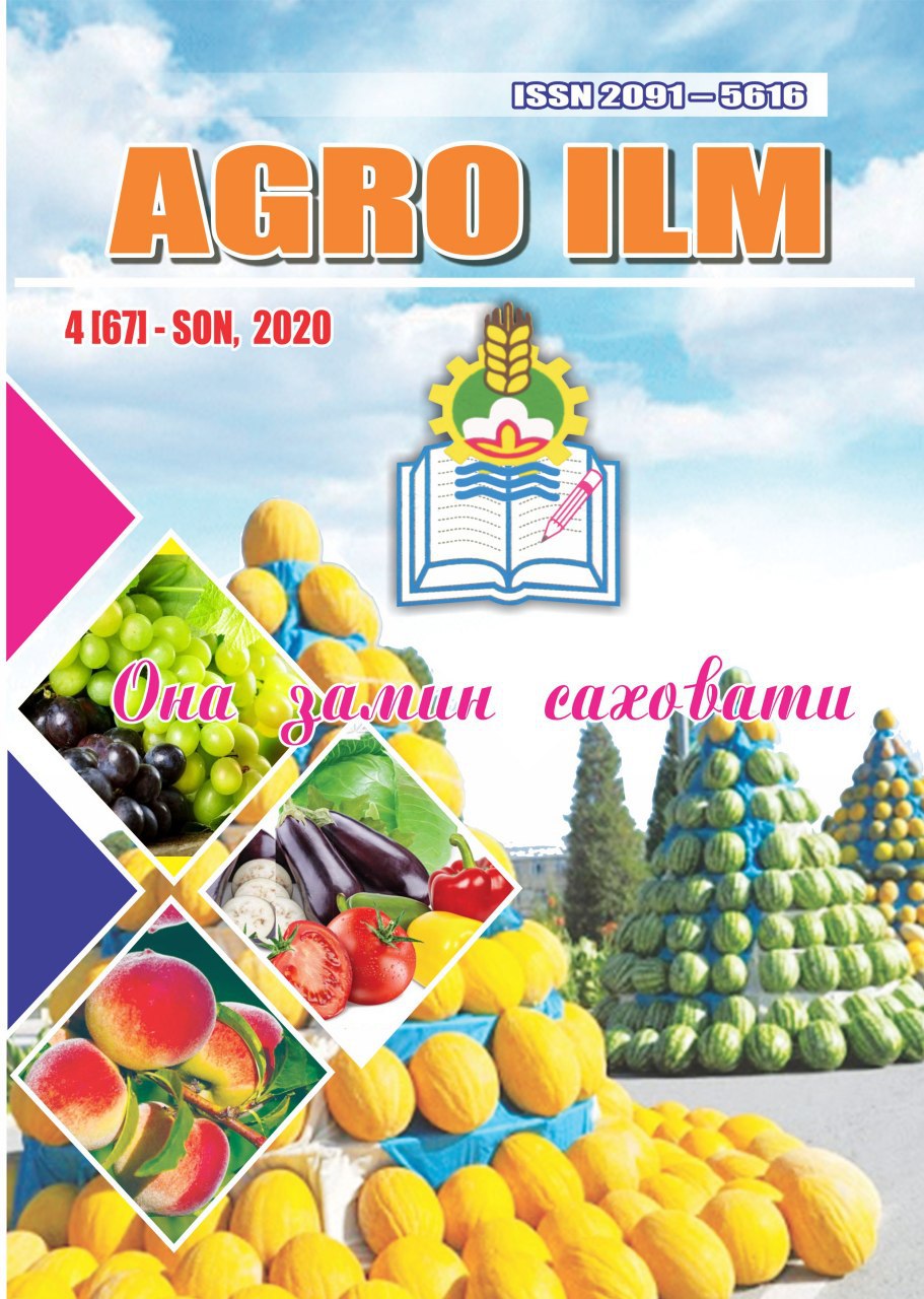 AGRO ILM №4 2020: Agrar-iqtisodiy, Ilmiy-amaliy jurnal