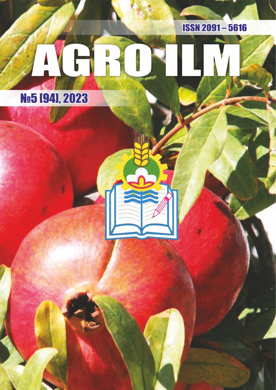 AGRO ILM №-5 2023: Agrar-iqtisodiy, Ilmiy-amaliy jurnal