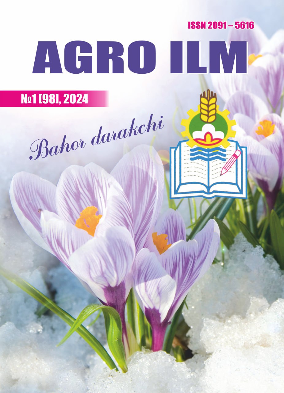 AGRO ILM №-1 2024: Agrar-iqtisodiy, Ilmiy-amaliy jurnal