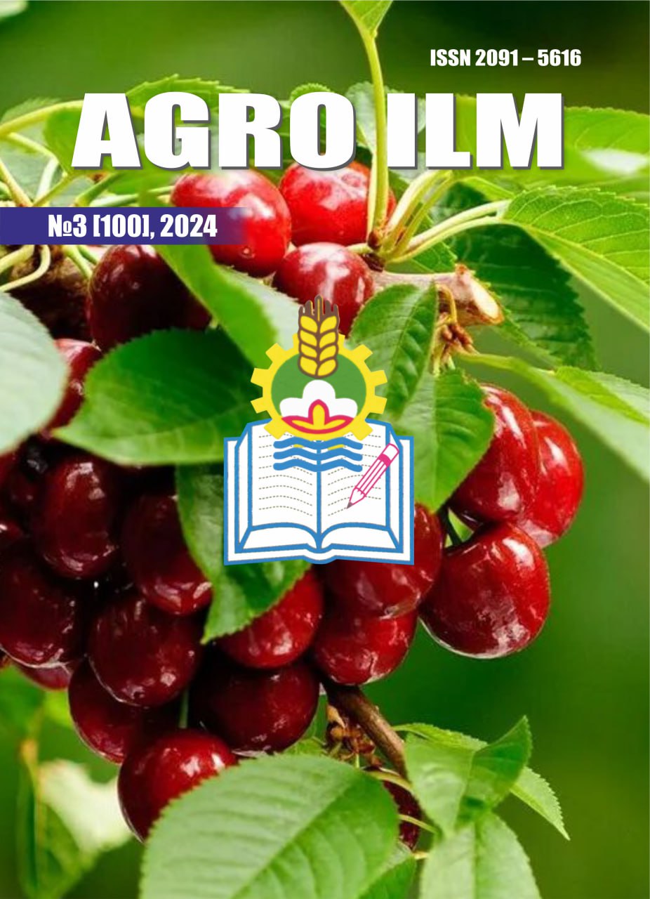 AGRO ILM №-3 2024: Agrar-iqtisodiy, Ilmiy-amaliy jurnal