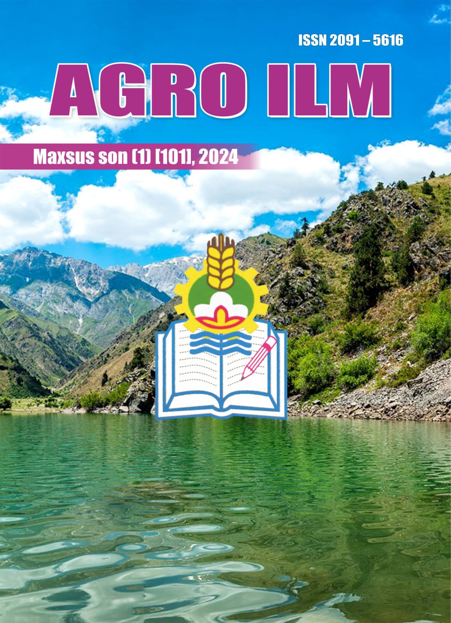 AGRO ILM №-Maxsus son (1) 2024: Agrar-iqtisodiy, Ilmiy-amaliy jurnal