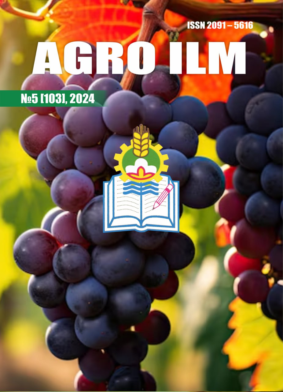 AGRO ILM №-5 2024: Agrar-iqtisodiy, Ilmiy-amaliy jurnal
