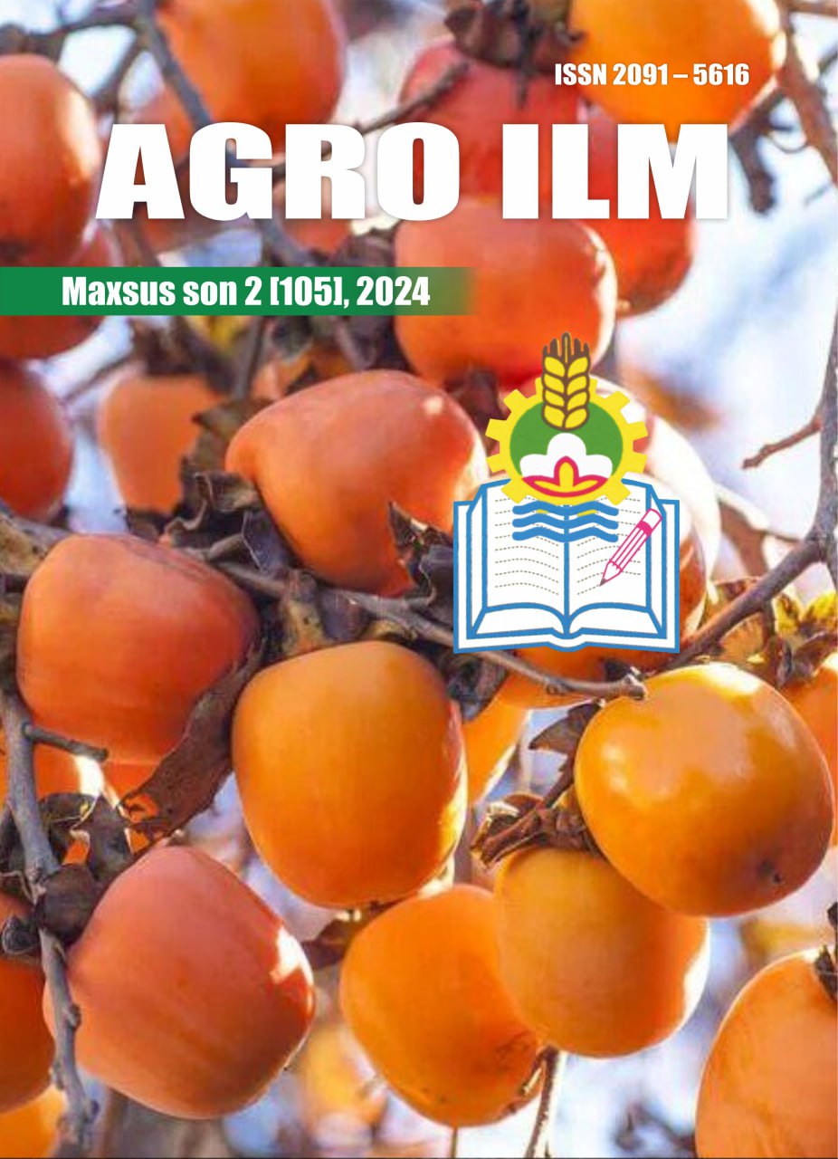 AGRO ILM №-Maxsus son (2) 2024: Agrar-iqtisodiy, Ilmiy-amaliy jurnal