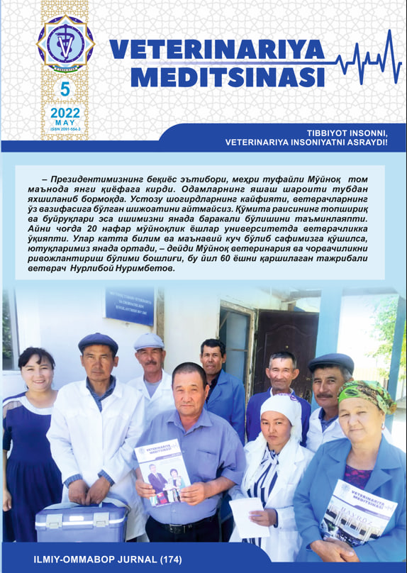 VETERINARIYA MEDITSINASI Oylik ilmiy-ommabop nashr №5. 2022