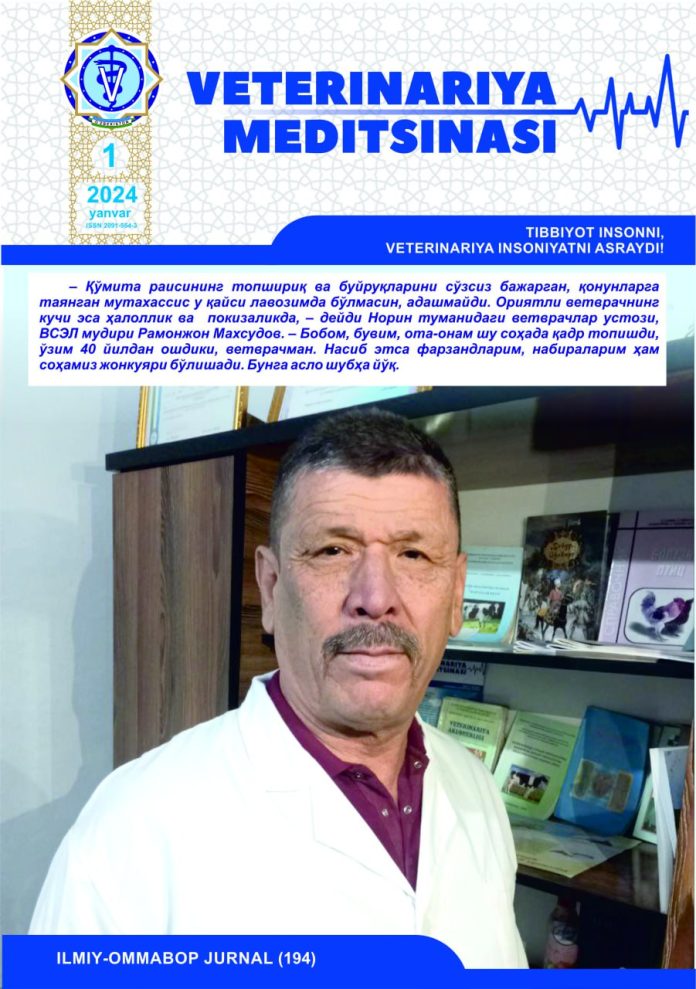 VETERINARIYA MEDITSINASI Oylik ilmiy-ommabop nashr №1. 2024