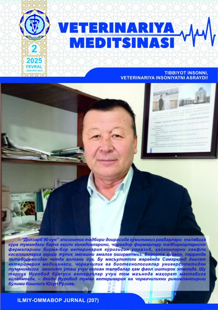 VETERINARIYA MEDITSINASI Oylik ilmiy-ommabop nashr №2. 2025