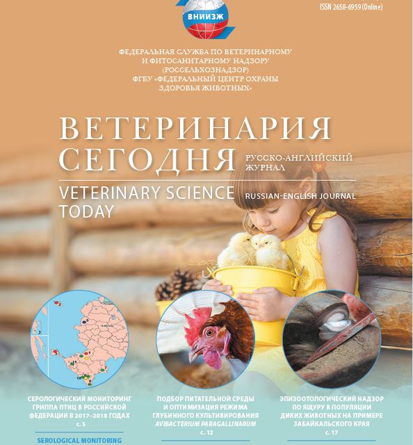 Ветеринария сегодня №2 2019 научный журнал