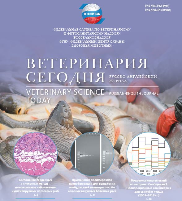 Ветеринария сегодня №1 2020 научный журнал