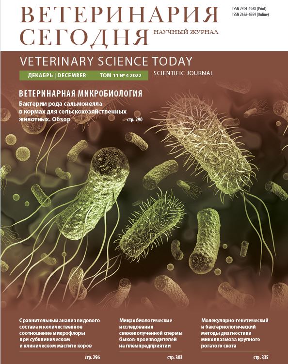 Ветеринария сегодня №4 2022 научный журнал